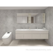 American Style White White Wood Bathroom Furniture Vanity